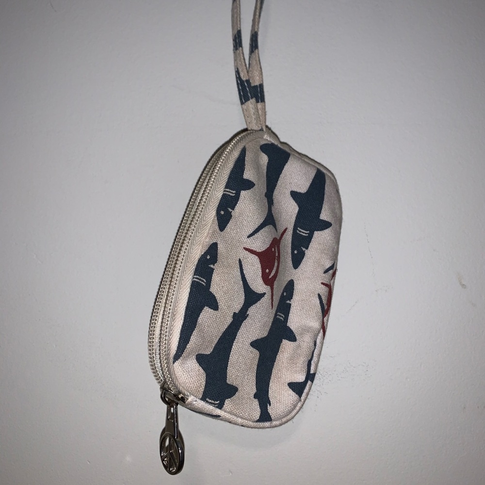 Shark print wristlet